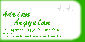 adrian argyelan business card